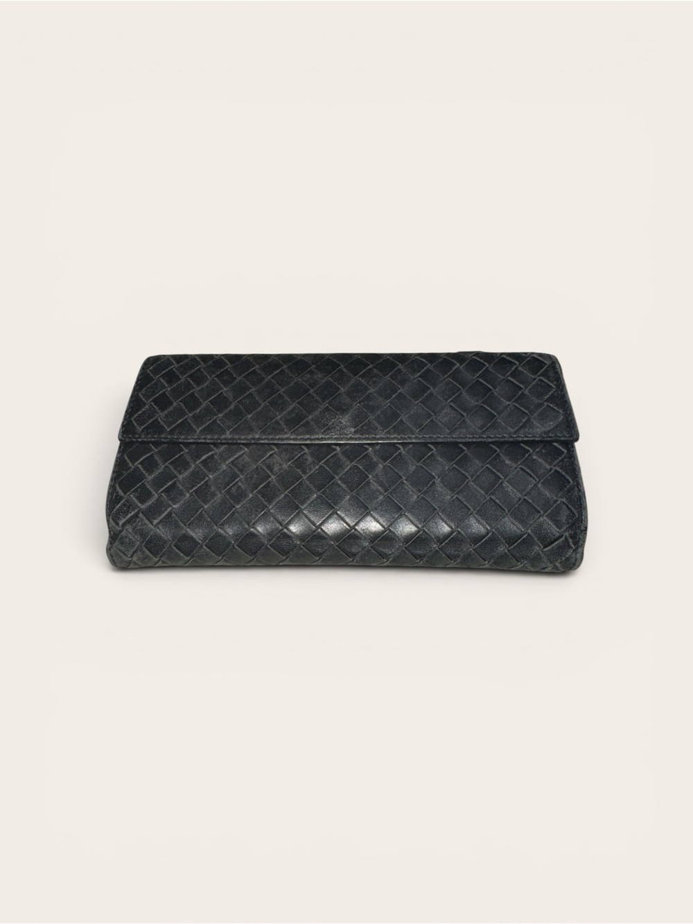 Bottega Veneta Black Intrecciato Leather Clutch